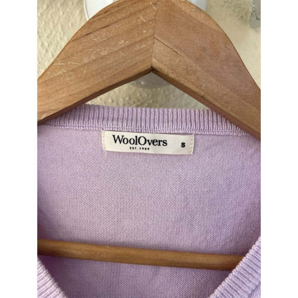 WoolOvers Lilac Cropped Silk Blend Cardigan Women’s Small Soft Minimal Preppy - Picture 5 of 6